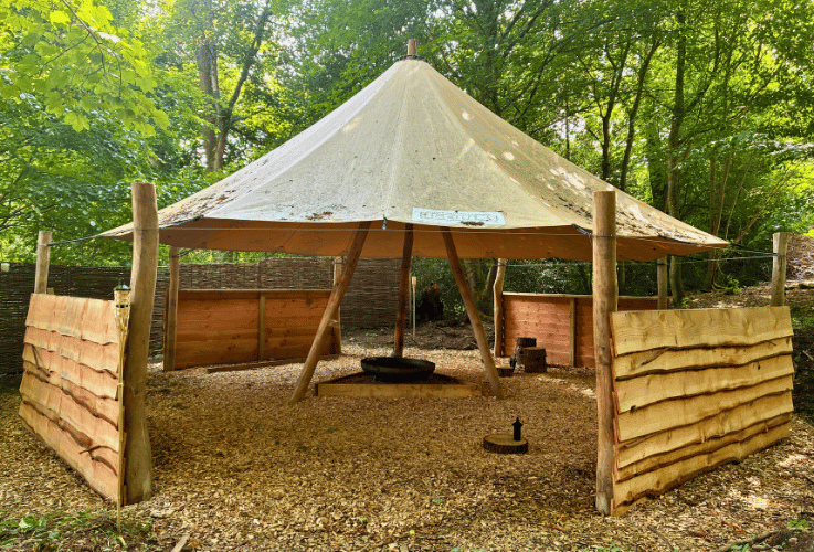 Harmeny bushcraft area with the central canopy